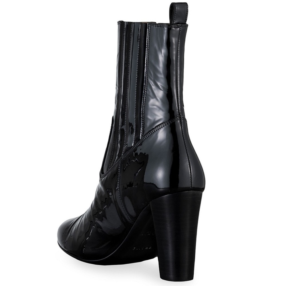 FRAME Le Romy Patent Leather Black Ankle Boots - size 36 - Picture 2 of 3